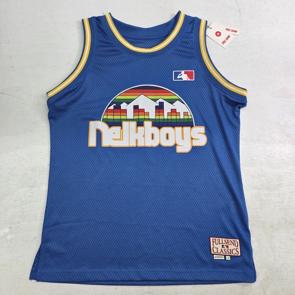Full Send Classics Nelk‎ Boys Denver Nuggets Logo Style Basketball Jersey Sz M